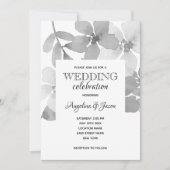Invitation Mariage Élégant Gris (Devant)