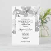 Invitation Mariage Élégant Gris (Debout devant)