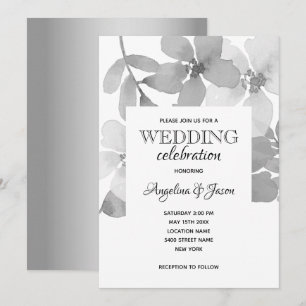 Invitation Mariage Élégant Gris