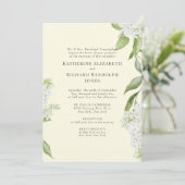 Invitation Mariage Élégant Hydrangea Blanc Jaune (Debout devant)