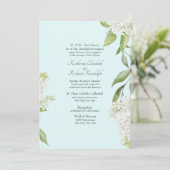 Invitation Mariage Élégant Hydrangea Blanc Seafoam (Debout devant)