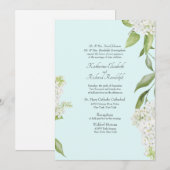 Invitation Mariage Élégant Hydrangea Blanc Seafoam (Devant / Derrière)