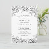 Invitation Mariage Élégant Hydrangea Cadre (Debout devant)