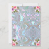 Invitation Mariage Élégant Iridescent de Nacre (Dos)