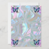 Invitation Mariage élégant iridescent nacre (Dos)