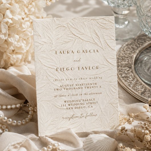 Invitation Mariage Élégant Ivoire