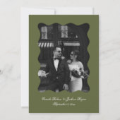 Invitation Mariage Élégant Ivoire et Vert (Dos)