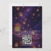Invitation Mariage Élégant Lanternes Emmêlées Code QR Moderne (Dos)