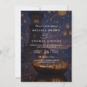 Invitation Mariage Élégant Lanternes Emmêlées Code QR Moderne (Devant)