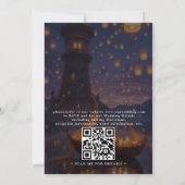 Invitation Mariage Élégant Lanternes Emmêlées Code QR Moderne (Dos)