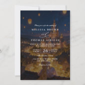 Invitation Mariage Élégant Lanternes Emmêlées Code QR Moderne (Devant)