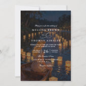 Invitation Mariage Élégant Lanternes Emmêlées Code QR Moderne (Devant)