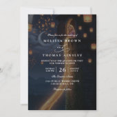 Invitation Mariage Élégant Lanternes Emmêlées Code QR Moderne (Devant)