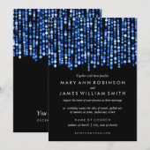 Invitation Mariage élégant Lumières bleues modernes (Devant / Derrière)