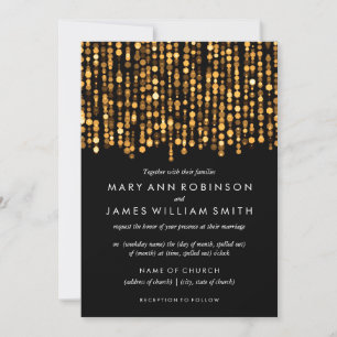Invitation Mariage élégant Lumières dorées modernes