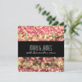 Invitation Mariage Élégant Lumières scintillantes Fuchsia et  (Debout devant)