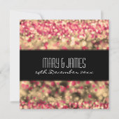 Invitation Mariage Élégant Lumières scintillantes Fuchsia et  (Devant)