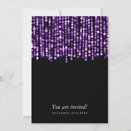 Invitation Mariage élégant Lumières violettes modernes (Dos)