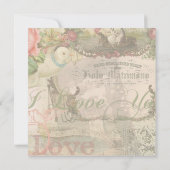 Invitation Mariage élégant Mariage Vintage Antique Vintage (Dos)