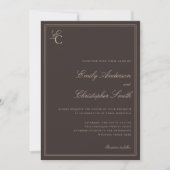 Invitation Mariage élégant marron classique (Devant)