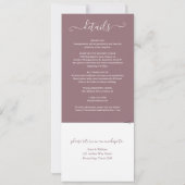 Invitation Mariage Élégant Mauve Script Tout En Un (Dos)