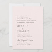 Invitation Mariage élégant Merrin Blush (Devant)