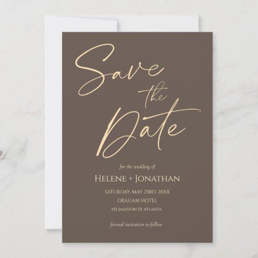Invitation Mariage Élégant Minimal Classique Enregistrer La D (Devant)