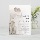 Invitation Mariage élégant minimal moderne photo défraîchi (Debout devant)