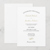 Invitation Mariage Élégant Minimaliste (Devant / Derrière)