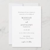 Invitation Mariage Élégant Minimaliste (Devant)