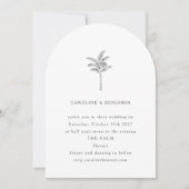 Invitation Mariage élégant minimaliste Arch Palm Line Art (Devant)