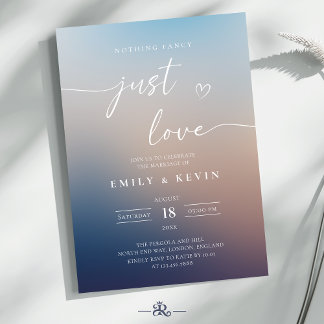Invitation Mariage Élégant Minimaliste avec Dégradé Flou et É