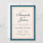 Invitation Mariage élégant minimaliste bleu (Devant)