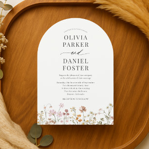 Invitation Mariage Élégant Minimaliste Bohème aux Fleurs Sauv