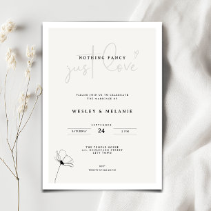 Invitation Mariage Élégant Minimaliste Fleur Rien de Fantaisi