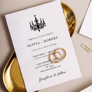 Invitation Mariage Élégant Minimaliste Lustre