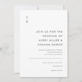 Invitation Mariage élégant minimaliste moderne noir et blanc (Devant)
