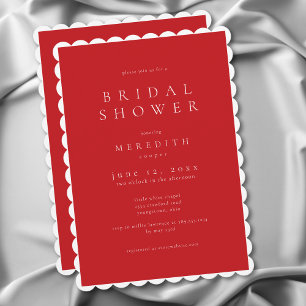 Invitation Mariage Élégant Minimaliste Moderne Rouge Luxueux