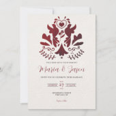 Invitation Mariage élégant minimaliste moderne rouge mexicain (Devant)