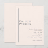 Invitation Mariage Élégant Minimaliste Moderne Simple (Devant / Derrière)
