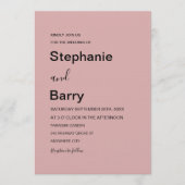 Invitation Mariage Élégant Minimaliste Rose Poussiéreux (Devant)