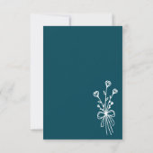 Invitation Mariage Élégant Minimaliste Sarcelle (Dos)