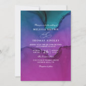 Invitation Mariage élégant moderne à code QR encre de luxe fl (Devant)