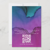 Invitation Mariage élégant moderne à code QR encre de luxe fl (Dos)