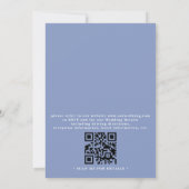 Invitation Mariage élégant moderne à code QR floral bleu vint (Dos)