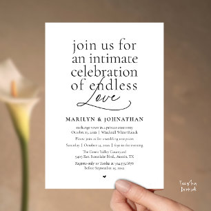 Invitation Mariage Élégant Moderne, Amour Éternel, Réception