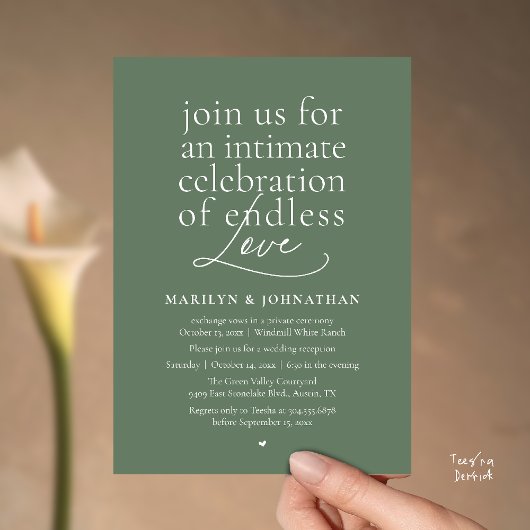 Invitation Mariage Élégant Moderne, Amour Éternel, Réception