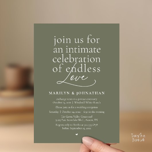 Invitation Mariage Élégant Moderne, Amour Éternel, Réception
