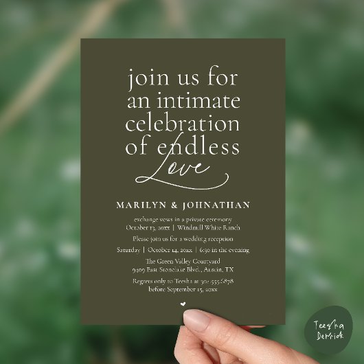 Invitation Mariage Élégant Moderne, Amour Éternel, Réception