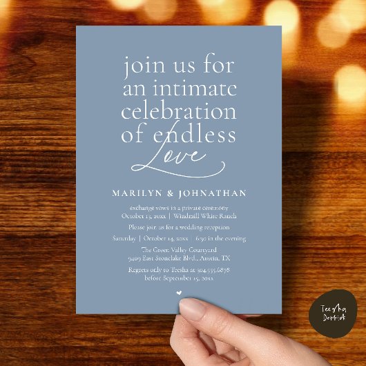 Invitation Mariage Élégant Moderne, Amour Éternel, Réception